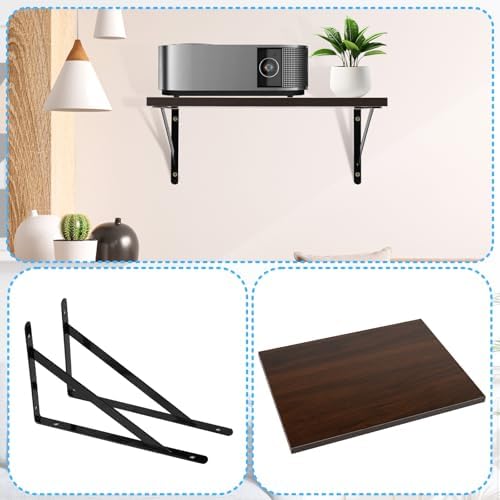 2 Pcs Deep Floating Shelves for Projector and Storage