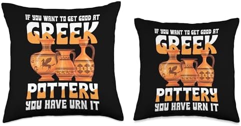 Greek Pottery Throw Pillow Craft 18x18 Multicolor