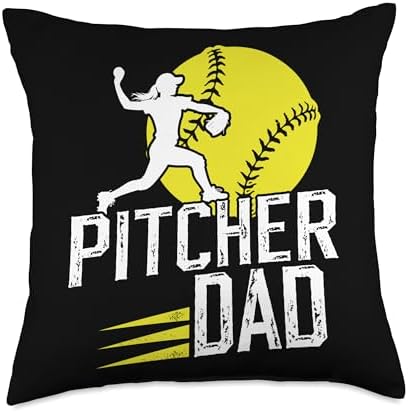 Softball Pitcher Dad Fathers Day Throw Pillow