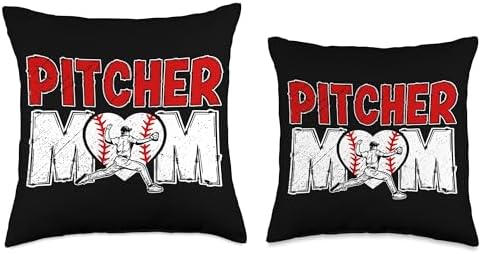 Baseball Pitcher Mom Throw Pillow
