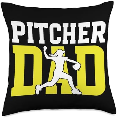 Softball Pitcher Dad Throw Pillow For Fathers Day