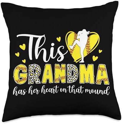 Proud Softball Pitcher Grandma Throw Pillow 1