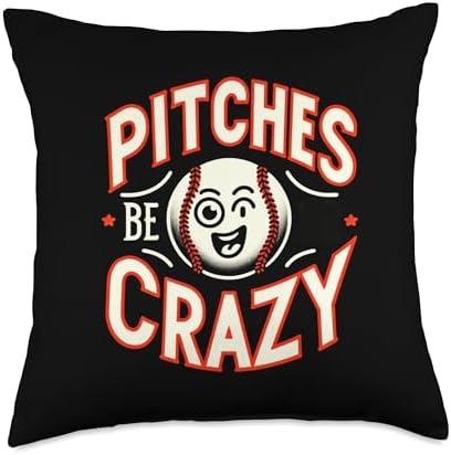 Funny Baseball Pitcher Throw Pillow with Pun Design 1