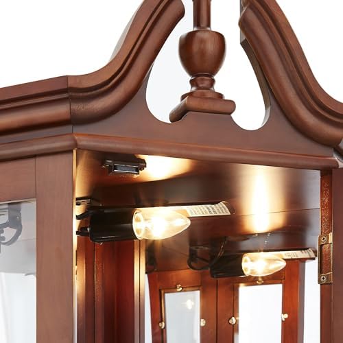Lighted Corner Curio Display Cabinet with Tempered Glass Doors