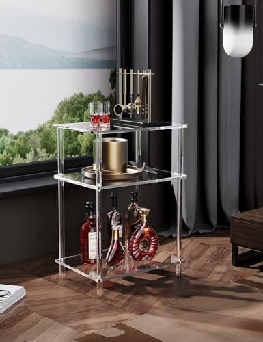 Clear Acrylic 3-Tier End Table for Small Spaces