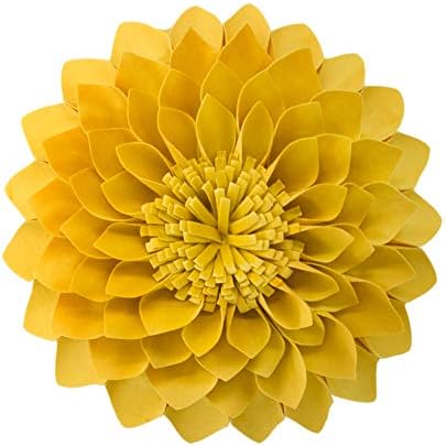 JWH 3D Flower Velvet Throw Pillow Cover 12 Inches