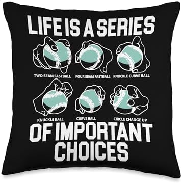 Life Is A Series Of Important Choices Baseball Pitcher Throw Pillow 2
