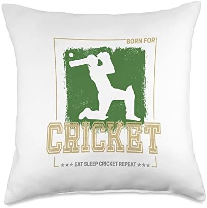 Cricket Batsman Vintage Throw Pillow for Coaches and Players 1