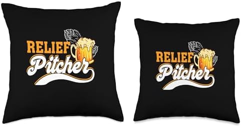 Relief Pitcher Beer and Baseball Minor League Throw Pillow