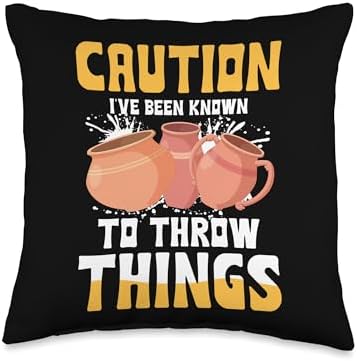 Pottery Clay Ceramics Throw Pillow Multicolor 16x16