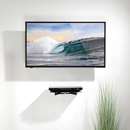 Mount-It Cable Box Tempered Glass Shelf Wall Mount 22 lbs Capacity Black