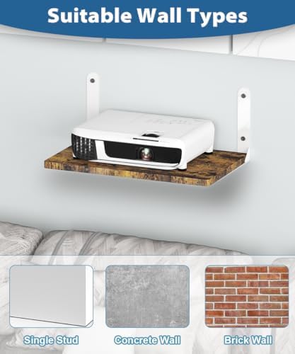 Ardier Wall-Mounted Projector Shelf Wooden Holder for 24 lbs