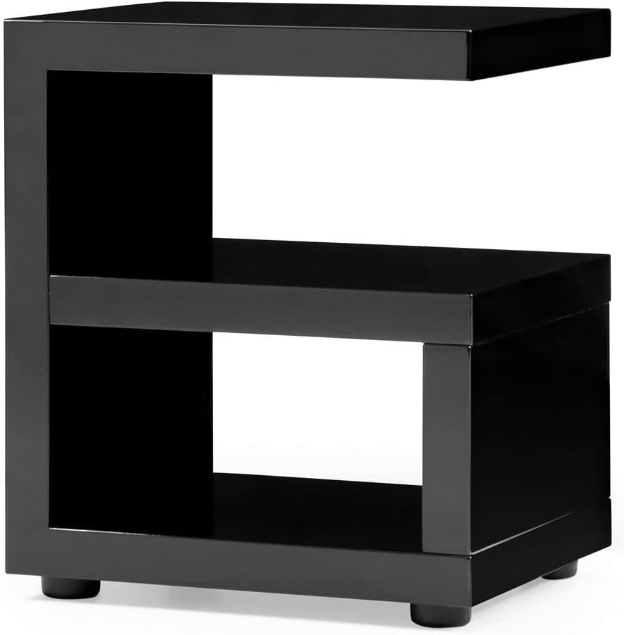 ZURI Furniture Jayden High Gloss Side Table Black