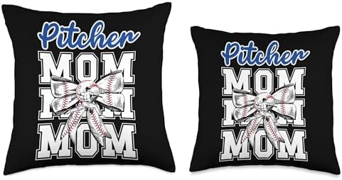 Baseball Pitcher Mom Coquette Throw Pillow