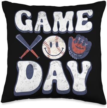 Game Day Baseball Pitcher Throw Pillow for Fans and Players