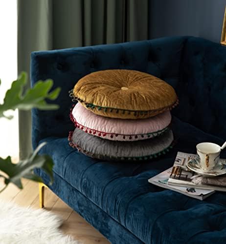 Ginger Round Throw Pillow for Living Room and Meditation Use