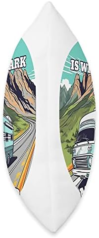 Caravan RV Camper Throw Pillow 16x16 Multicolor 1