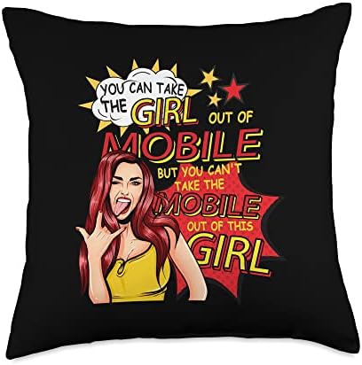 Retro Girl From Mobile Throw Pillow