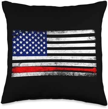 Baseball Pitcher Catching Throw Pillow with USA Flag Design 1