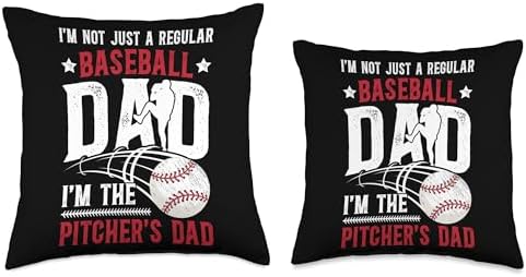 Proud Baseball Pitcher Dad Fathers Day Throw Pillow