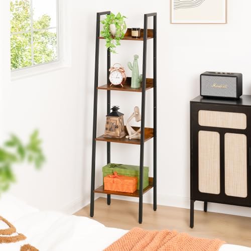 Yoobure 4 Tier Ladder Bookshelf Corner Shelf
