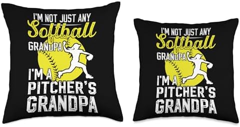 Proud Softball Pitcher Grandpa Throw Pillow 1