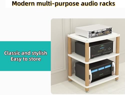 Modern 2-Tier Audio Visual Media Stand Shelf Rack For Home Office Theater