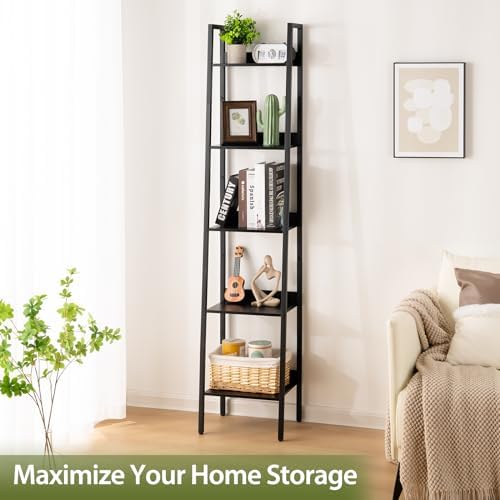 Yoobure 5 Tier Ladder Bookshelf Corner Shelf 1