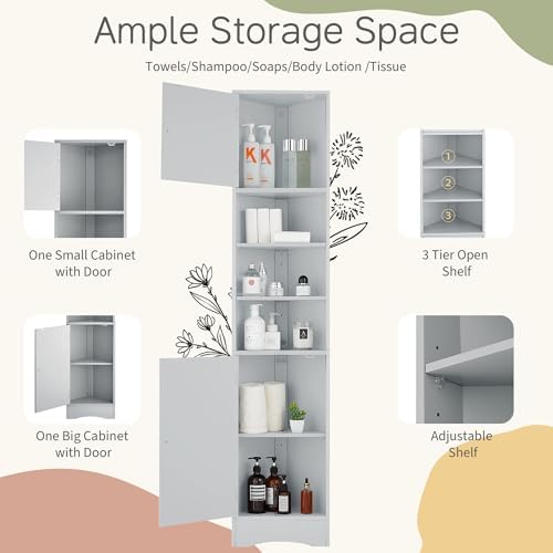 Tall Corner Storage Cabinet With 6 Adjustable Shelves 1