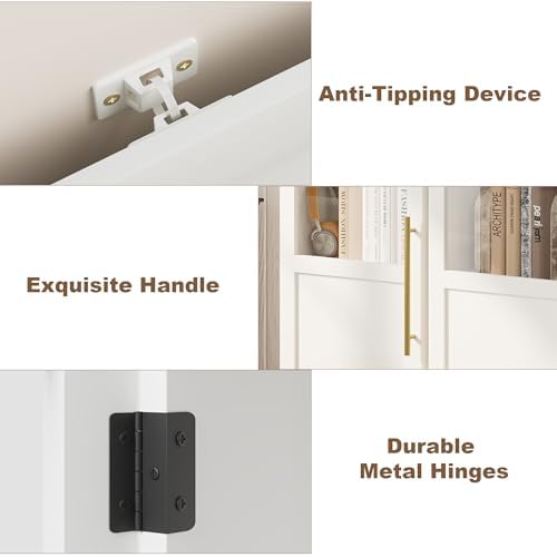 IDEALHOUSE 70 Inch Tall Narrow Bathroom Cabinet with Open Shelves