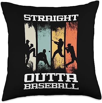 Straight Outta Baseball Pitcher Catcher Throw Pillow