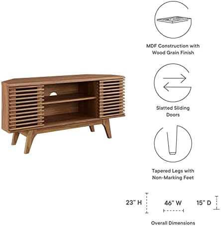 Modway Render Low Profile Corner TV Stand 15x46x23