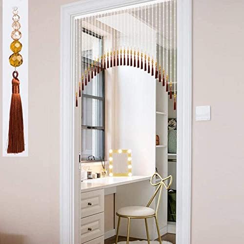 Tophacker Beaded Curtain with Tassels and Crystal Beads