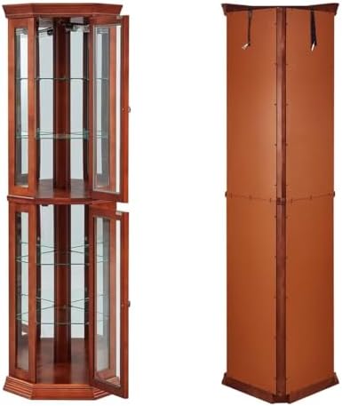Lighted Curio Cabinet with 6 Adjustable Shelves