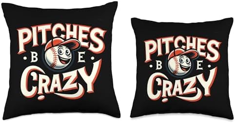 Funny Baseball Pitcher Throw Pillow for Coaches and Fans
