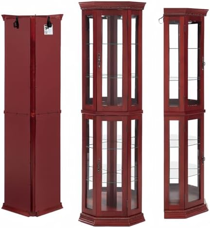Classic Cherry Display Cabinet with Built-in Lighting