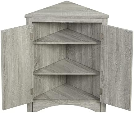 Merax Corner Storage Cabinet with Two Doors Oak