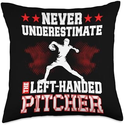 Funny Left Handed Pitcher Throw Pillow