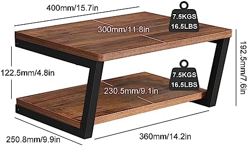 LUCKUP Floating Wall Shelves with 2 Shelves Wood AV Media Stand