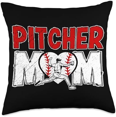 Baseball Pitcher Mom Throw Pillow