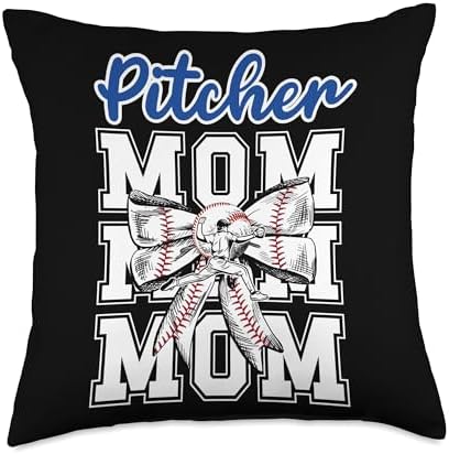 Baseball Pitcher Mom Coquette Throw Pillow
