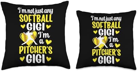 Softball Pitcher Gigi Throw Pillow for Mothers Day