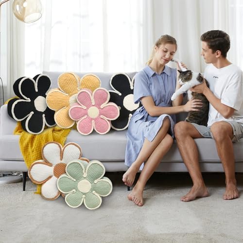 Soft Pink Daisy Flower Shaped Decorative Pillow