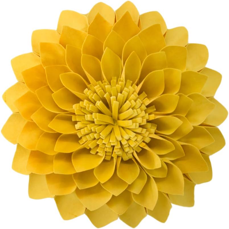 JWH 3D Flower Velvet Throw Pillow Cover 12 Inches