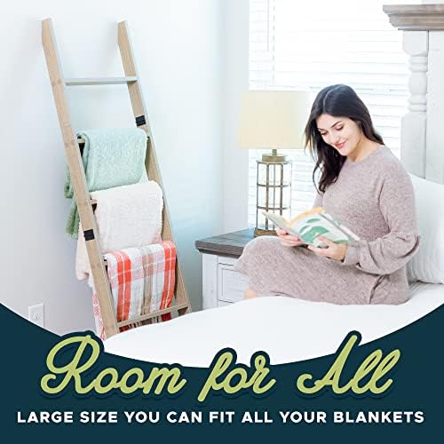 Blanket Ladder 5ft 8in 6-Tier Smokey Oak Rustic Decor