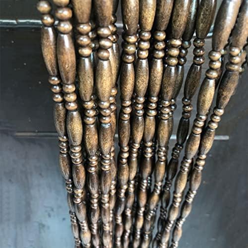 Hanging Wooden Beaded Door Curtains Customizable 65 Strands