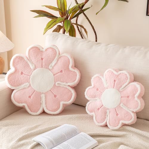 Flower Shaped Decorative Throw Pillow for Bed and Couch Pink 137 Inches