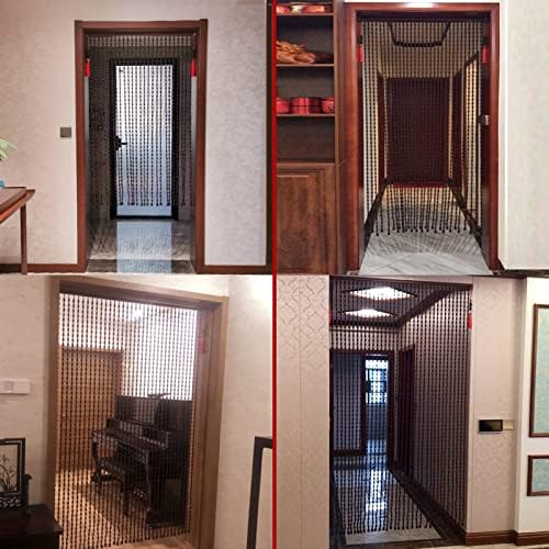 Wood Beaded Door Curtain with 25 Strands 85x155cm