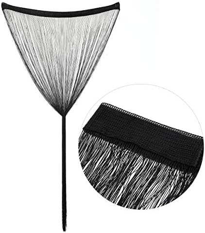 ARTIBETTER Black String Curtain Tassel Valance Room Divider