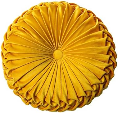 HLOVME 3D Pumpkin Throw Pillow 15X15 Yellow